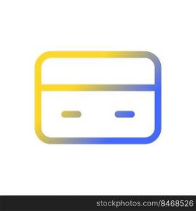 Payment card pixel perfect gradient linear ui icon. Credit card number. Electronic financial transaction. Line color user interface symbol. Modern style pictogram. Vector isolated outline illustration. Payment card pixel perfect gradient linear ui icon