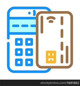 payment card pos terminal color icon vector. payment card pos terminal sign. isolated symbol illustration. payment card pos terminal color icon vector illustration