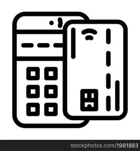 payment card pos terminal line icon vector. payment card pos terminal sign. isolated contour symbol black illustration. payment card pos terminal line icon vector illustration