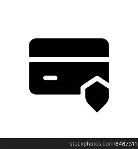 Payment card security black glyph ui icon. Financial operations protection. User interface design. Silhouette symbol on white space. Solid pictogram for web, mobile. Isolated vector illustration. Payment card security black glyph ui icon