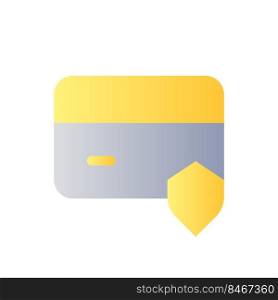 Payment card security flat gradient color ui icon. Financial operations protection. Credit card. Simple filled pictogram. GUI, UX design for mobile application. Vector isolated RGB illustration. Payment card security flat gradient color ui icon