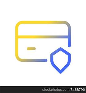 Payment card security pixel perfect gradient linear ui icon. Financial operations protection. Line color user interface symbol. Modern style pictogram. Vector isolated outline illustration. Payment card security pixel perfect gradient linear ui icon
