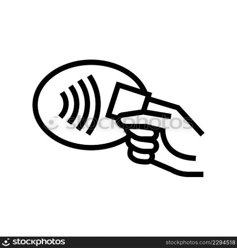 payment contactless line icon vector. payment contactless sign. isolated contour symbol black illustration. payment contactless line icon vector illustration