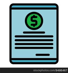Payment contract icon outline vector. Credit financial. Money loan color flat. Payment contract icon vector flat