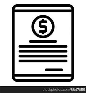 Payment contract icon outline vector. Credit financial. Money loan. Payment contract icon outline vector. Credit financial