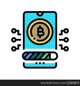 payment cryptocurrency phone app color icon vector. payment cryptocurrency phone app sign. isolated symbol illustration. payment cryptocurrency phone app color icon vector illustration
