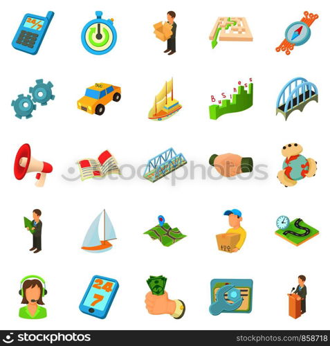 Payment for delivery icons set. Cartoon set of 25 payment for delivery vector icons for web isolated on white background. Payment for delivery icons set, cartoon style