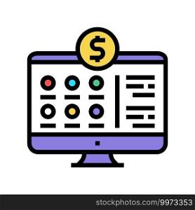 payment for internet services color icon vector. payment for internet services sign. isolated symbol illustration. payment for internet services color icon vector illustration