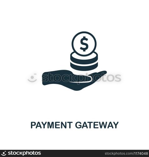 Payment Gateway icon. Monochrome style design from fintech collection. UX and UI. Pixel perfect payment gateway icon. For web design, apps, software, printing usage.. Payment Gateway icon. Monochrome style design from fintech icon collection. UI and UX. Pixel perfect payment gateway icon. For web design, apps, software, print usage.