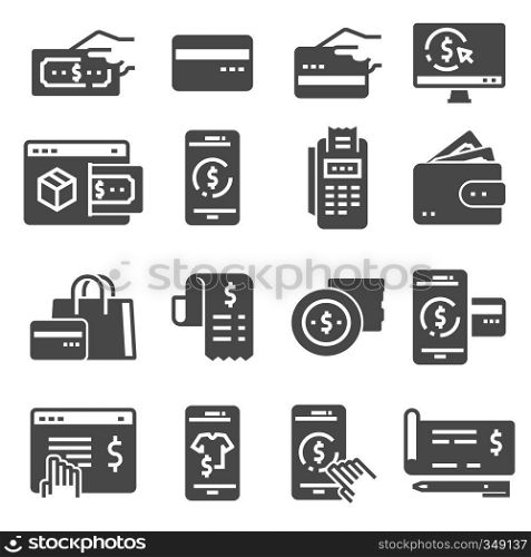 Payment icons set. Transaction, Credit Card, Online Shoping, Wallet and more. Payment icons set. Transaction, Credit Card, Online Shoping, Wallet