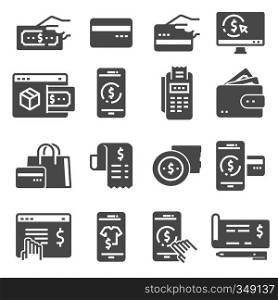 Payment icons set. Transaction, Credit Card, Online Shoping, Wallet and more. Payment icons set. Transaction, Credit Card, Online Shoping, Wallet