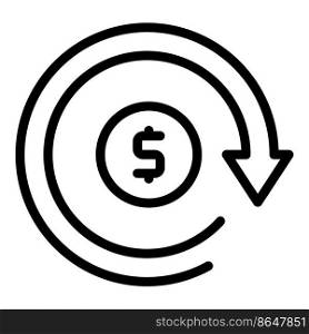 Payment income icon outline vector. Loan contract. Credit tax. Payment income icon outline vector. Loan contract
