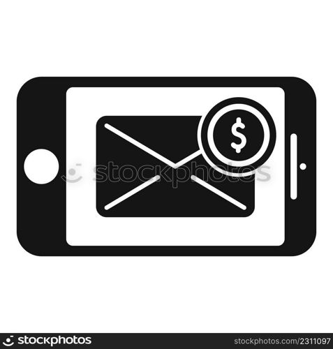 Payment info mail icon simple vector. Money pay. Online mobile. Payment info mail icon simple vector. Money pay