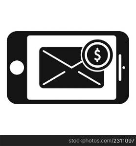 Payment info mail icon simple vector. Money pay. Online mobile. Payment info mail icon simple vector. Money pay