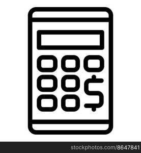 Payment loan calculator icon outline vector. Credit tax. Estate real bill. Payment loan calculator icon outline vector. Credit tax