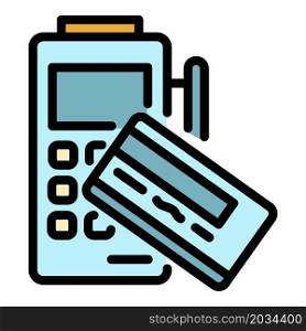 Payment machine icon. Outline payment machine vector icon color flat isolated. Payment machine icon color outline vector