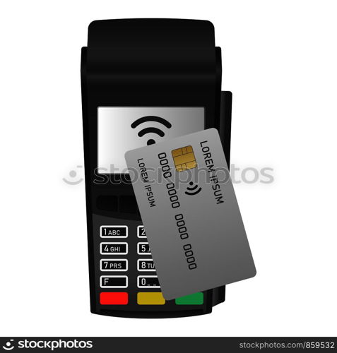 Payment machine icon. Realistic illustration of payment machine vector icon for web design isolated on white background. Payment machine icon, realistic style