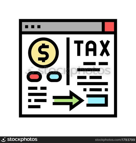 payment of taxes and fees color icon vector. payment of taxes and fees sign. isolated symbol illustration. payment of taxes and fees color icon vector illustration