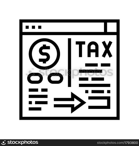 payment of taxes and fees line icon vector. payment of taxes and fees sign. isolated contour symbol black illustration. payment of taxes and fees line icon vector illustration