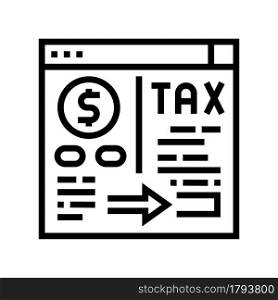 payment of taxes and fees line icon vector. payment of taxes and fees sign. isolated contour symbol black illustration. payment of taxes and fees line icon vector illustration