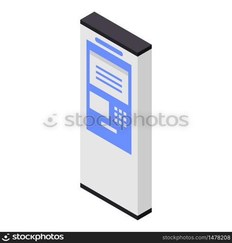 Payment outdoor terminal icon. Isometric of payment outdoor terminal vector icon for web design isolated on white background. Payment outdoor terminal icon, isometric style