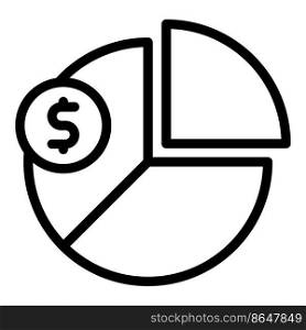 Payment pie chart icon outline vector. Loan income. Contract money. Payment pie chart icon outline vector. Loan income