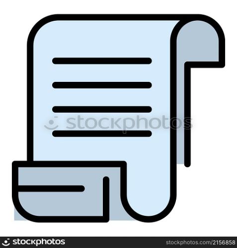 Payment receipt icon. Outline payment receipt vector icon color flat isolated. Payment receipt icon color outline vector