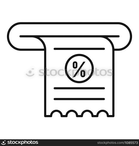 Payment receipt icon. Outline payment receipt vector icon for web design isolated on white background. Payment receipt icon, outline style