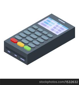 Payment terminal icon. Isometric of payment terminal vector icon for web design isolated on white background. Payment terminal icon, isometric style