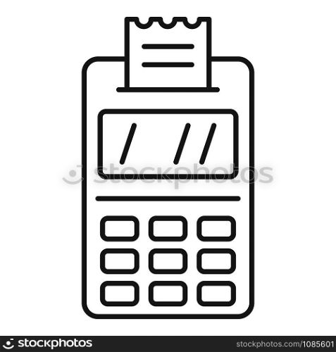 Payment terminal icon. Outline payment terminal vector icon for web design isolated on white background. Payment terminal icon, outline style