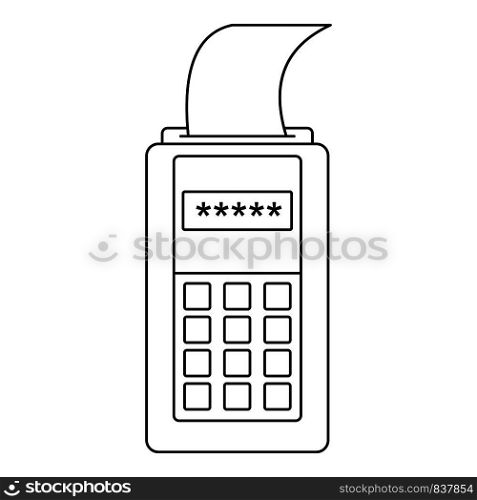 Payment terminal icon. Outline payment terminal vector icon for web design isolated on white background. Payment terminal icon, outline style