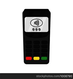 payment terminal on a white background, vector illustration. payment terminal, vector illustration in flat style