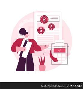 Payment terms abstract concept vector illustration. Convenient contract payments, invoicing terms, complete sale conditions, cash flow, credit card, e-check, wire transfer abstract metaphor.. Payment terms abstract concept vector illustration.