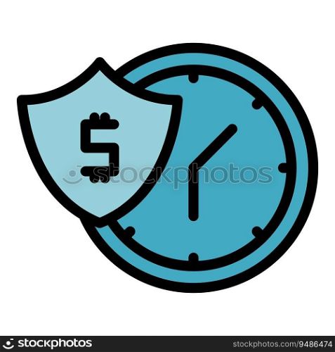 Payment time icon outline vector. Money loan. Credit terms color flat. Payment time icon vector flat