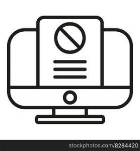 Pc blacklist icon outline vector. Email user. Trash cyber. Pc blacklist icon outline vector. Email user