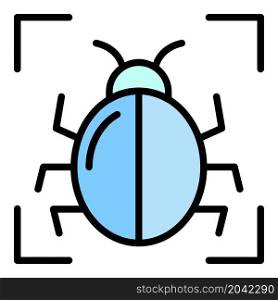 Pc bug target icon. Outline pc bug target vector icon color flat isolated. Pc bug target icon color outline vector
