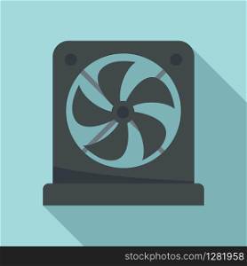 Pc case fan icon. Flat illustration of pc case fan vector icon for web design. Pc case fan icon, flat style