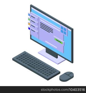 Pc code development icon isometric vector. Web api. Software cloud. Pc code development icon isometric vector. Web api