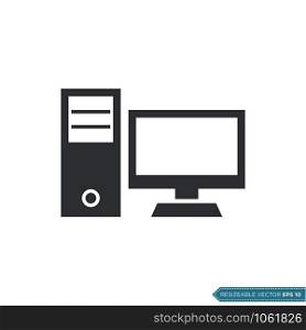 PC, computer icon vector template Illustration Design
