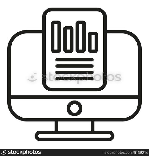 Pc market data icon outline vector. Business research. Study report. Pc market data icon outline vector. Business research