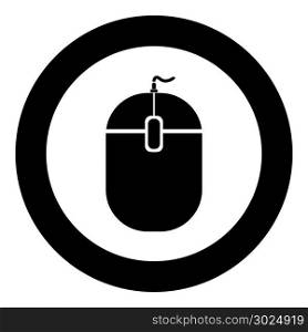 PC mouse icon black color in circle. PC mouse icon black color in circle vector illustration isolated