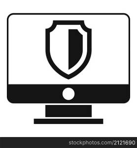 Pc protection icon simple vector. Secure data. Computer access. Pc protection icon simple vector. Secure data
