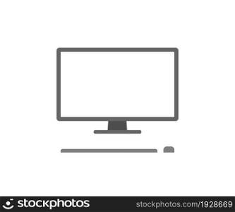 PC screen isolated simple icon. Monitor, concept illustration in vector flat style.