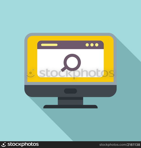 Pc search bar icon flat vector. Form online. Service file. Pc search bar icon flat vector. Form online