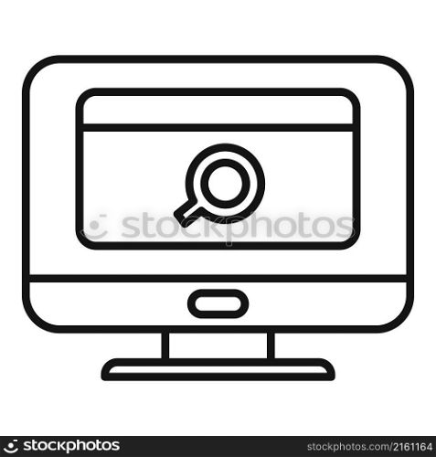 Pc search bar icon outline vector. Form online. Service file. Pc search bar icon outline vector. Form online