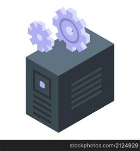 Pc software icon isometric vector. Computer maintenance. Data work. Pc software icon isometric vector. Computer maintenance