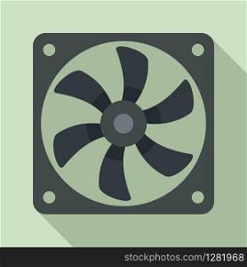 Pc system fan icon. Flat illustration of pc system fan vector icon for web design. Pc system fan icon, flat style