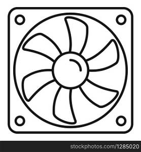 Pc system fan icon. Outline pc system fan vector icon for web design isolated on white background. Pc system fan icon, outline style
