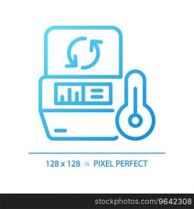 Pcr machine pixel perfect gradient linear vector icon. Thermal cycler. Polymerase chain reaction. Dna replication. Thin line color symbol. Modern style pictogram. Vector isolated outline drawing. Pcr machine pixel perfect gradient linear vector icon