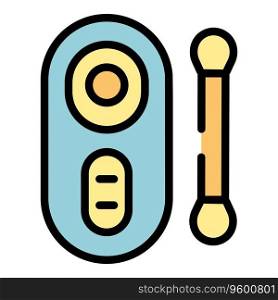 PCR test mobile icon outline vector. Corona health. Nasal lab color flat. PCR test mobile icon vector flat